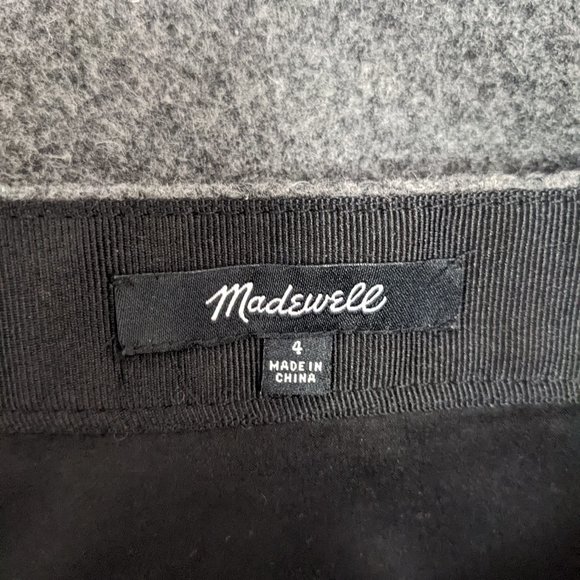 Madewell Gray Wool Blend Studio Zip A-Line Skirt Style F9118 Size 4 - Picture 8 of 9
